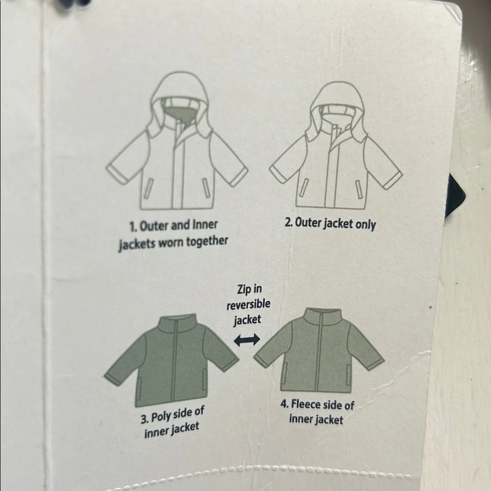Oshkosh four in one baby girl, hooded coat size 12 months